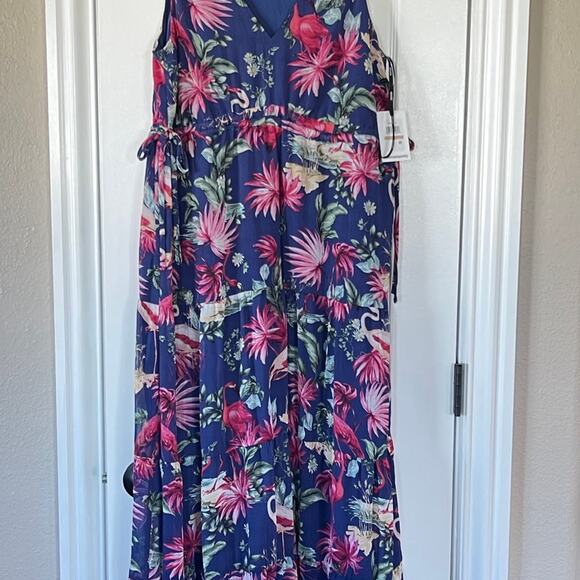NWT KENSIE Flamingo Print Maxi Shift Dress Size 12 - Picture 5 of 8